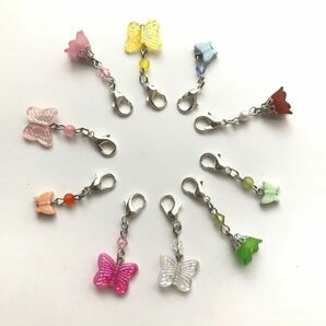 ハンドメイド 蝶々とお花のチャーム 10個セットの画像1