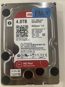 4TB ★　WD Red / WD40EFRX　【使用時間：190H】Western Digital RED　3.5インチ内蔵HDD SATA 良品(2)