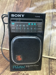 D2o SONY Sony FM/AM compact radio ICF-S16 electrification has confirmed used present condition goods black made in Japan 