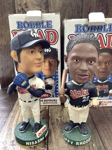 F2b 未使用保管品 BOBBLE HEAD 近鉄バッファローズ H.IWAKUMA T.RHODES 大阪近鉄バッファロー フィギュア 現状品