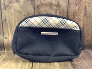 C2k Burberry バーバリー ポーチ 小物入れ ブラック チェック柄 マルチポーチ 現状品