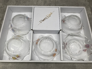 B3a 食器 昭和レトロ デザートカップ 小鉢 ガラス アンティーク デザート椀 5枚セット ガラスセット