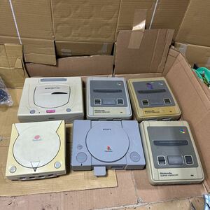 あ-7133）SEGA Dreamcast HKT-3000 / HST-3220 Nintendo SHVC-001/SONY PlayStation SCPH-7000/ 6台　まとめ　動作未確認 ジャック