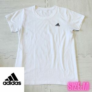 adidas アディダス　ロゴ　Tシャツ　ティシャツ　白　レディース　M 半袖 半袖Tシャツ ホワイト スポーツ