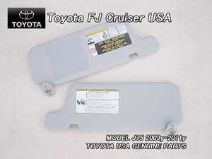 FJクルーザー/TOYOTA/GSJ15トヨタFJ-CRUISER純正USサンバイザー左右Gray(09-11y)/USDM北米仕様ルームバイザーUSAコーション英文字入り