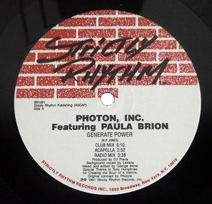 Photon Inc.(DJ Pierre) / George Morel - Generate Power 90sハウス　Strictly Rhythm