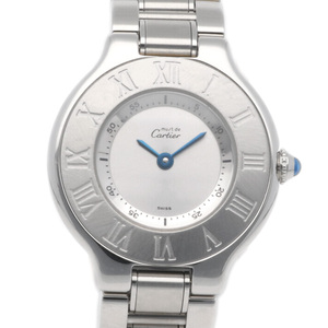 カルティエ マスト21 腕時計 時計 ステンレススチール 1340 クオーツ レディース 1年保証 CARTIER 中古 美品