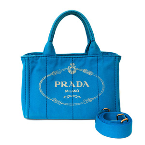 プラダ カナパトート PM トートバッグ キャンバス ブルー レディース PRADA 中古 限界値下げ祭29-OF