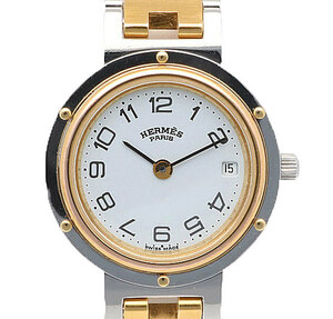 エルメス クリッパー 腕時計 時計 ステンレススチール 724753NL レディース 1年保証 HERMES 中古