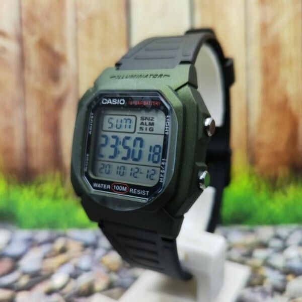 カシオ　デジタル腕時計　新品　 カーキカラー　シンプルデザイン　アウトドア