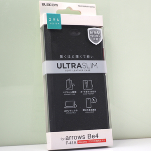 アローズ arrows Be4 (docomo F-41A) 用 薄型 手帳型ケース ソフトレザーケース 磁石付 耐衝撃TPU素材採用 ブラック 未開封品