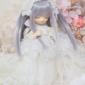 ◆◇MIMIEL◇◆4インチウィッグ/シンプルストレートヘア・くすみパープル系ミックスカラー/ミニスウィーツドール/OBヘッドの画像5