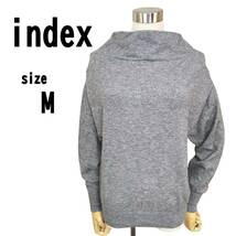 【M】index インデックス レディース 薄手 ニット グレー 柔らか生地_画像1