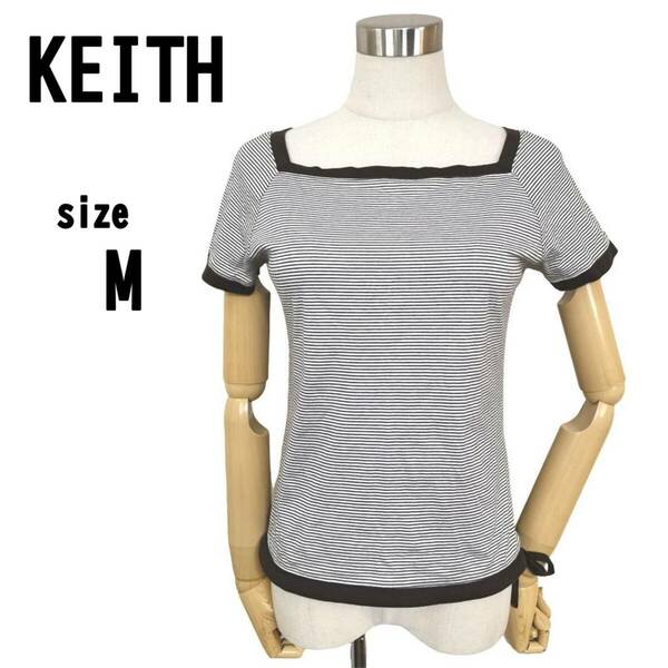 【M(38)】KEITH キース レディース ボーダー Tシャツ 半袖