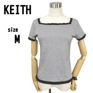 【M(38)】KEITH キース レディース ボーダー Tシャツ 半袖