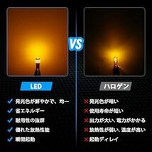 GOSMY T10 LED 爆光 アンバー 2個 サイドウインカー キャンセラー内蔵 LED T10 高輝度LEDチップ34連 1_画像4