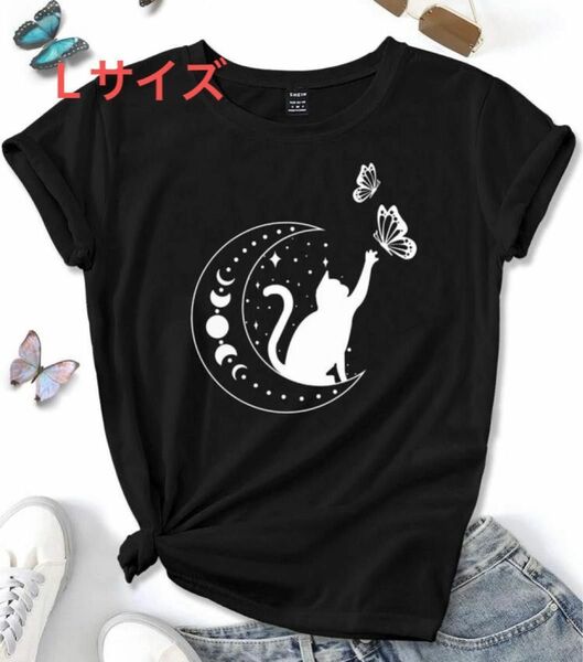 半袖 Tシャツ　猫とバタフライ