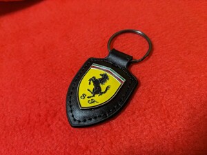 ★未使用!! フェラーリ 純正 レザー キーホルダー キーリング ブラック Ferrari F355 360 F430 458 488 F8 F12 812 599 ★