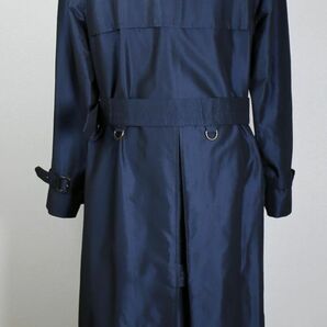 Aquascutum アクアスキュータム Aqua5 シルク トレンチコート 36 ネイビー イギリス製 80S 90S b7931の画像5