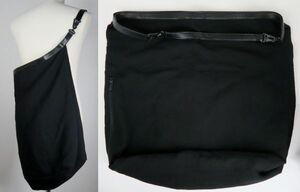 2021 Y'S ワイズ Yohji Yamamoto Y's T/W1/60 GABARDINE CHAIN STITCH 2WAY SHOULDER BAG Black ショルダー バッグ b7098