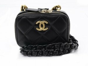 美品 シャネル CHANEL ■ ココマーク チェーン クラッチ AP2738 黒 ブラック ショルダーポーチ ミニ レディース□ 6C６D ム0ニキキ4