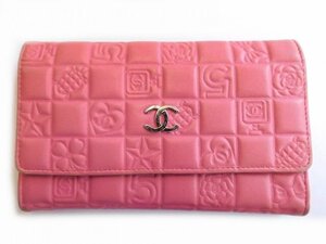 シャネル ☆ アイコン 財布 ミドル ココマーク カメリア レザー ピンク レディース CHANEL □5L6DS