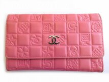 シャネル ☆ アイコン 財布 ミドル ココマーク カメリア レザー ピンク レディース CHANEL □5L6DS_画像1