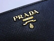 プラダ PRADA ■ 1ML225 サフィアーノ レザー ネイビー コンパクト ウォレット L字 レディース 財布□5L6DS_画像4