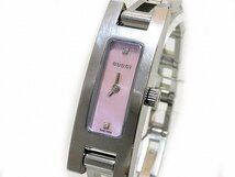 グッチ 時計 ■ 3900L ステンレス スクエア ピンク シェル 文字盤 レディース 腕時計 GUCCI □5J6DS_画像1