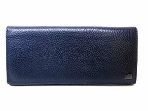 美品 ダンヒル DUNHILL ☆ 長財布 レザー 黒 ブラック ロングウォレット メンズ □5J6DS