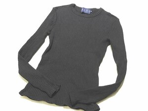 * free shipping K39 low Len Ralph Lauren lady's long sleeve knitted cut and sewn * M black tops V LAUREN RALPH LAUREN 5J6DS