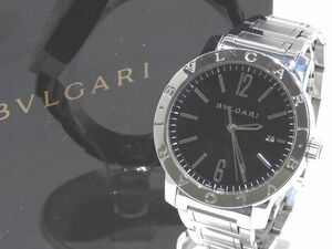 BVLGARI ブルガリ・ブルガリ 自動巻き メンズ 時計 ☆ BB41BSSD シルバーSS × 黒文字盤 デイト ▼ 3I6DS