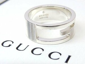 新品同様 グッチ リング シルバー925 ☆ #12 (刻印13) カットアウト Gロゴ レディースサイズ 指輪 ▼ GUCCI Gロゴ抜き 5E6DS