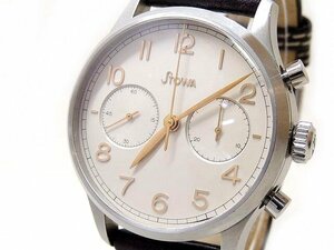 ストーヴァ (Stowa) ■ 1938 Chrono クロノ 自動巻き オートマ メンズ ウォッチ 革ベルト 時計 □5E6DS