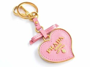  Prada Heart charm # key holder key ring pink ribbon 1TL126 lady's * PRADA 6Dma1000