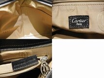 美品 Cartier カルティエ マルチェロ ハンドバッグ ブラック レザー ☆ レディース ロゴ パンチング トートバッグ 黒 ▼ ヨト000/6D_画像4