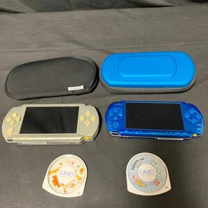 SONY Playstation Portable PSP-1000 PSP-3000 PSP 本体 2台 まとめ ソフト2本 付き 動作確認済み ソニー プレイステーションポータブル 