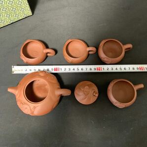 中国宜窯 紫砂茶壺 茶器 5点 セット 急須 茶道具 煎茶道具 中国美術 紫砂 龍 茶注 の画像3