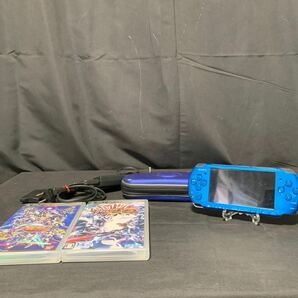 SONY PSP PSP-3000 ブルー ソニー プレイステーションポータブル 本体 充電器 ソフト3本 付き 動作確認済み バッテリー膨張 ガンダム 他の画像1