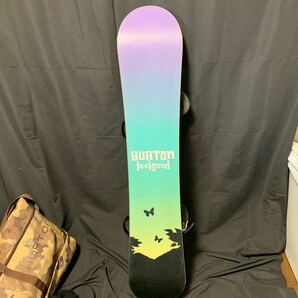 BURTON FEELGOOD バートン フィールグッド 約139㎝ レディース スノーボード ケース ブーツ 23.5㎝ ゴーグル 付き スノボ 板 パープル系 の画像4