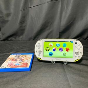 SONY PSVITA PCH-2000 ライムグリーン/ホワイト 本体 ソフト付き 動作確認済み PlayStation Vita ヴィータ 彼女はオレからはなれない