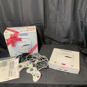 SEGA セガ セガサターン HST-3220 本体 SEGA SATURN コントローラー 2個 電源ケーブル 付き 箱入り 通電確認済み ゲーム機 レトロゲーム 