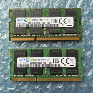 SAMSUNG 8GB×2枚 計16GB DDR3 PC3L-12800S-11-12-F3 中古動作品 ノートPC用 メモリ【NM-307】の画像1