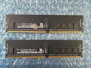 SKhynix 16GB×2枚 計32GB DDR4 PC4-2666V-RC2-11 サーバー メモリ 動作未確認【DM-785】