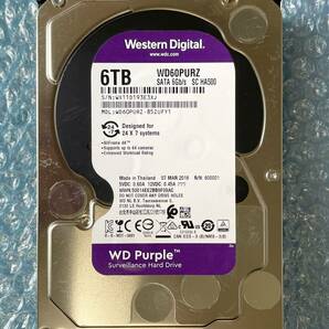 WD 6TB HDD WD60PURZ 3.5インチ SATA 6Gb/s 中古動作品【D-98】の画像1