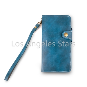 iPhoneSE2 iPhone SE2 second generation case strap leather cover leather notebook type blue blue button type 