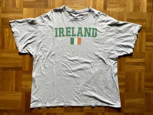 ★ 古着 ★ Tシャツ IRELAND ビッグシルエット 半袖 カットソー シンプル ロゴ アイルランド 国旗 グレー
