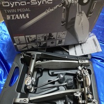 1円オークション！自宅保管品 TAMA タマ Dyna-Sync ツインドラムペダル 専用ハードケース付き HPDS1TW_画像1