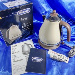 未使用保管品 De'Longhi (デロンギ) 電気ケトル アイコナ・ヴィンテージ KBOV1200J-BG ステンレス 1.0L