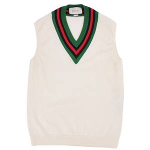  beautiful goods Gucci GUCCI knitted sweater no sleeve the best Sherry line wool tops men's XS multicolor cf04ml-rm11f09540